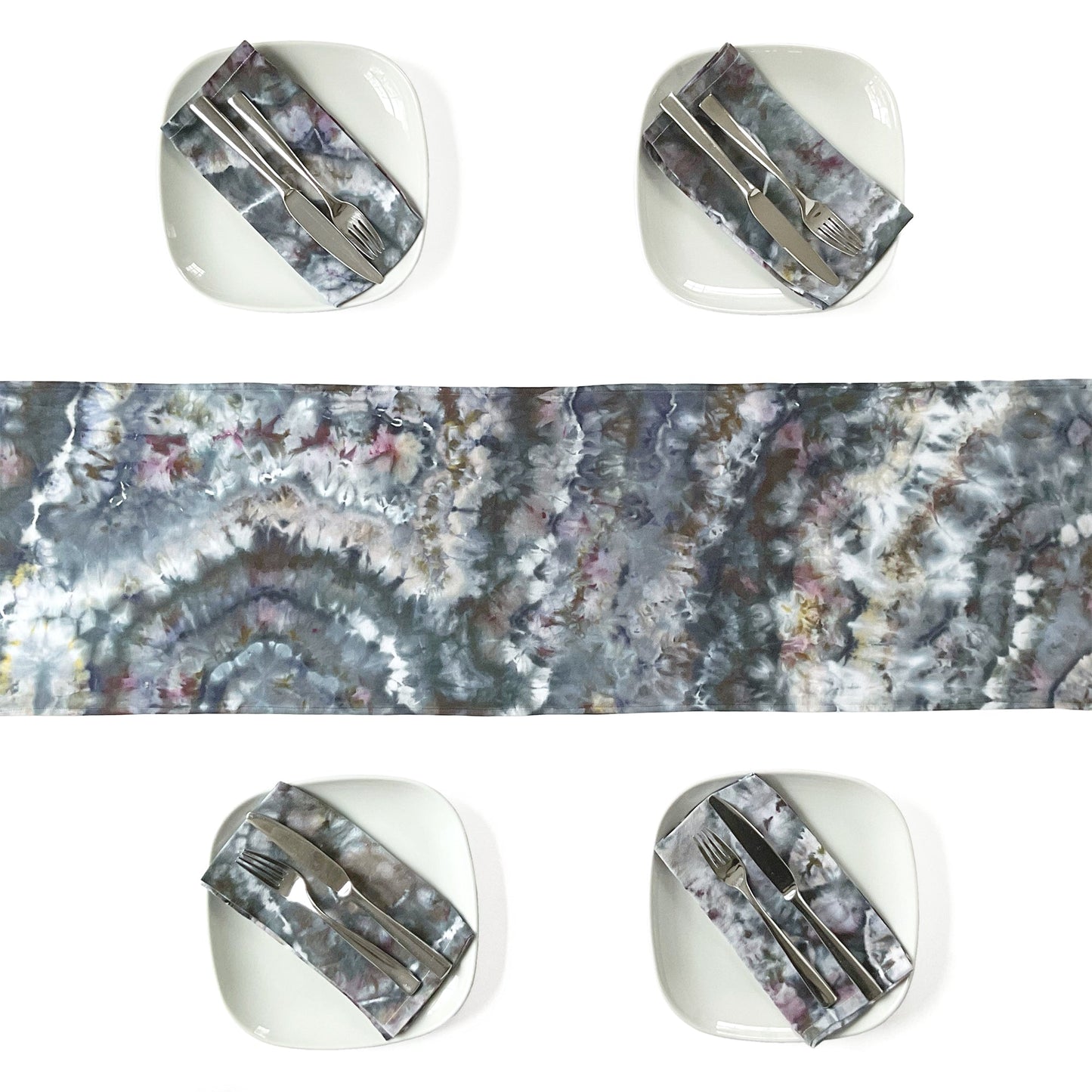 Cotton Dinner Napkins in Grey Tie Dye - Sherri O Designs