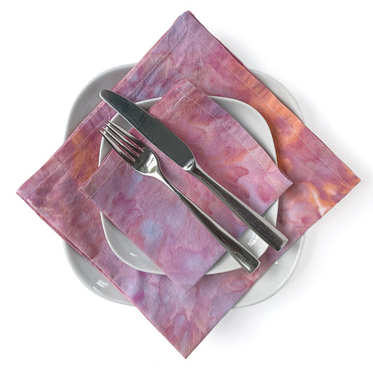 Cotton Dinner Napkins Soft pinks and Oranges - Sherri O Designs