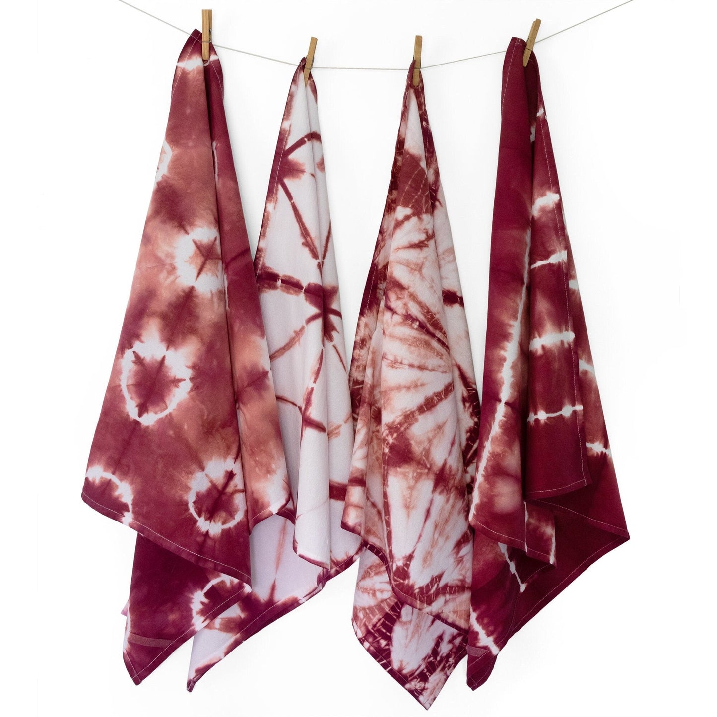 Barn Red Shibori Flour Sack Tea Towels - Sherri O Designs