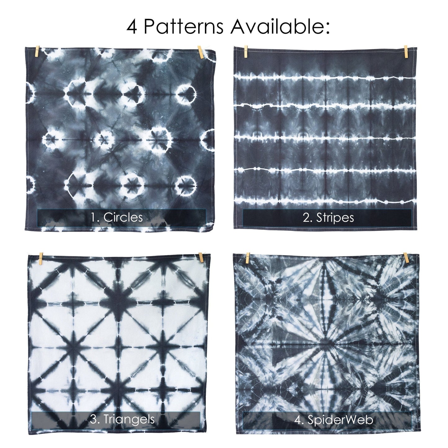 Black and White Shibori Flour Sack Tea Towels - Sherri O Designs