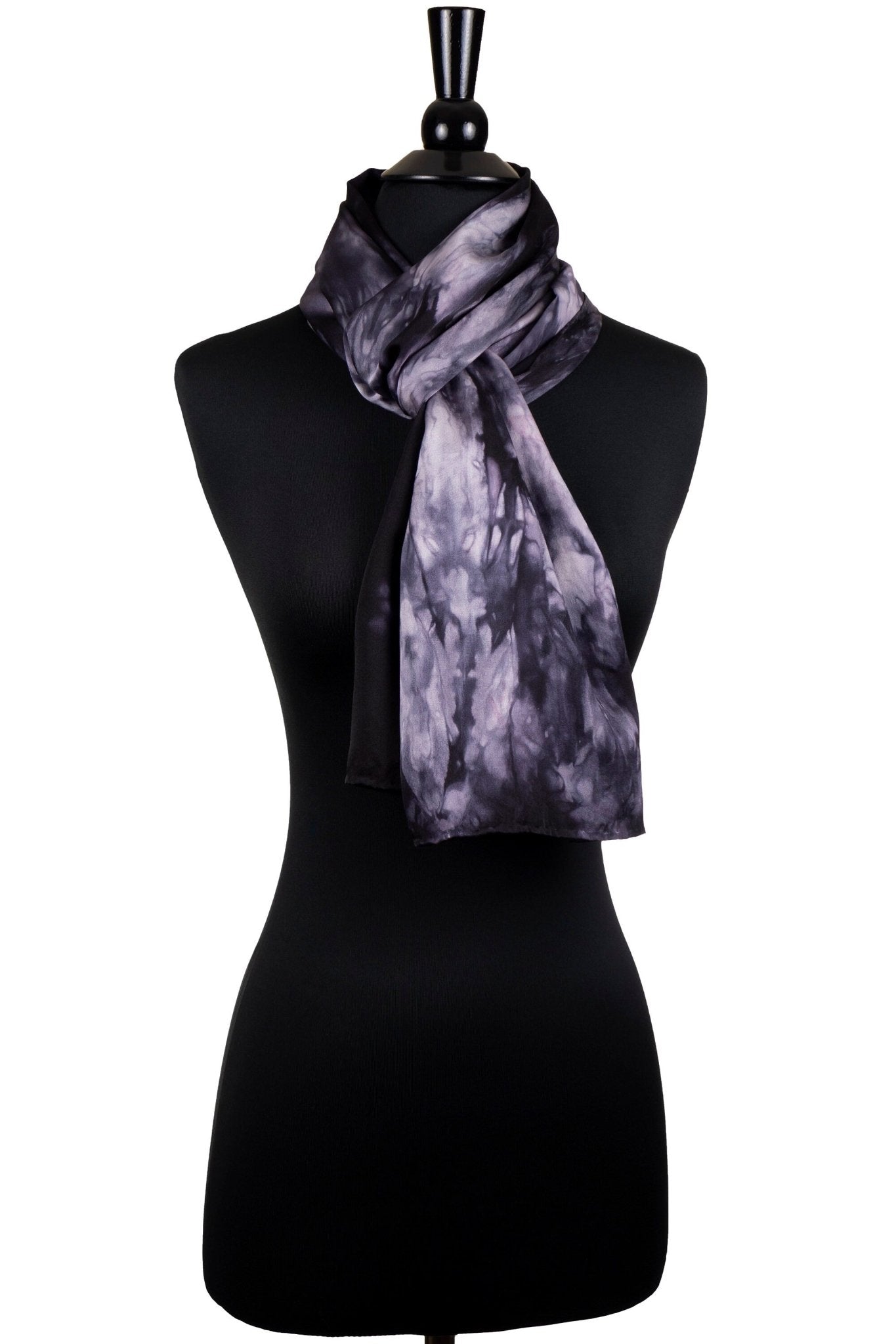 Black and White Silk Charmeuse Scarf - Sherri O Designs