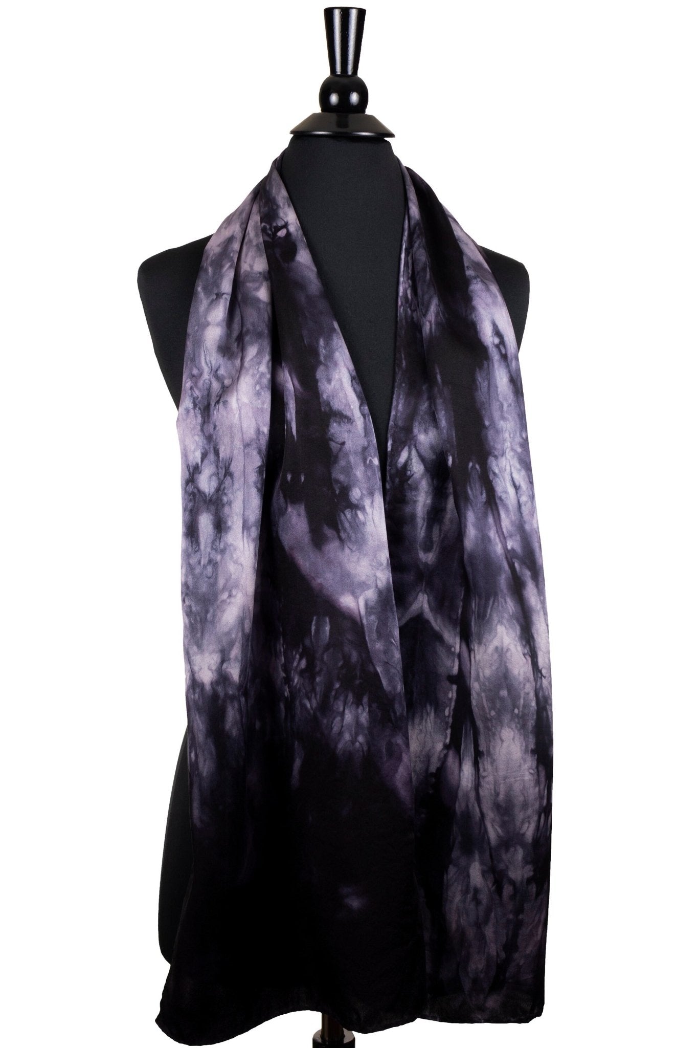 Black and White Silk Charmeuse Scarf - Sherri O Designs