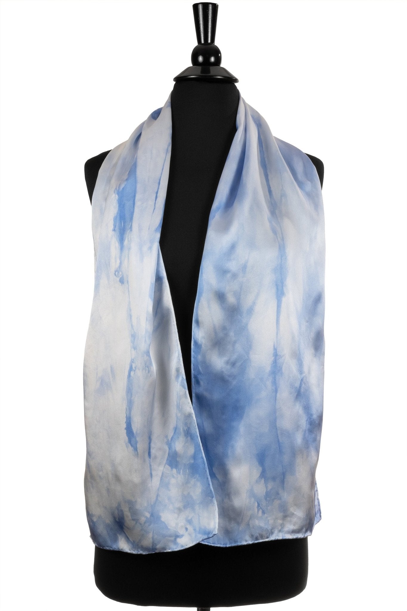 Blue and White Silk Scarf - Sherri O Designs