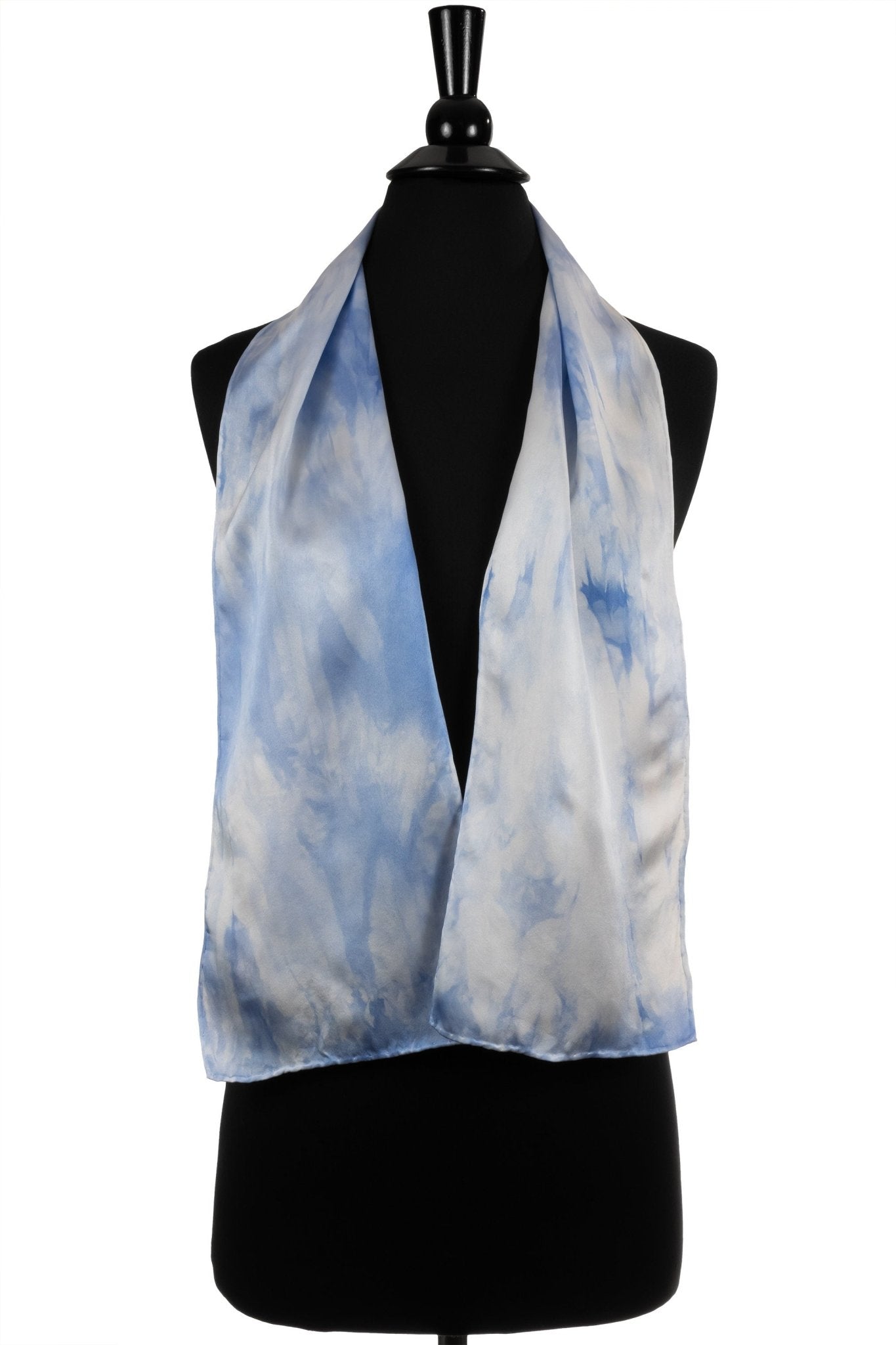 Blue and White Silk Scarf - Sherri O Designs