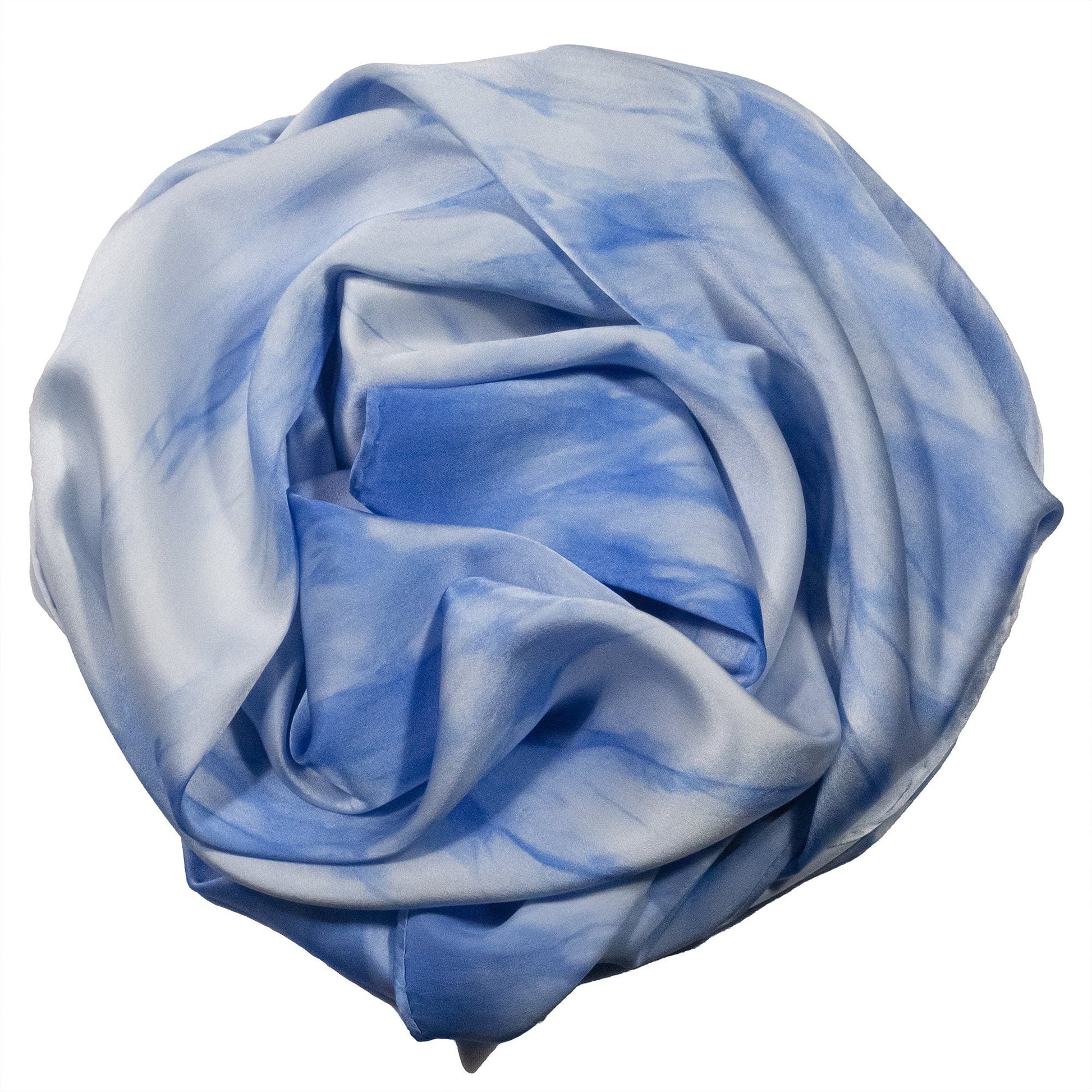 Blue and White Silk Scarf - Sherri O Designs