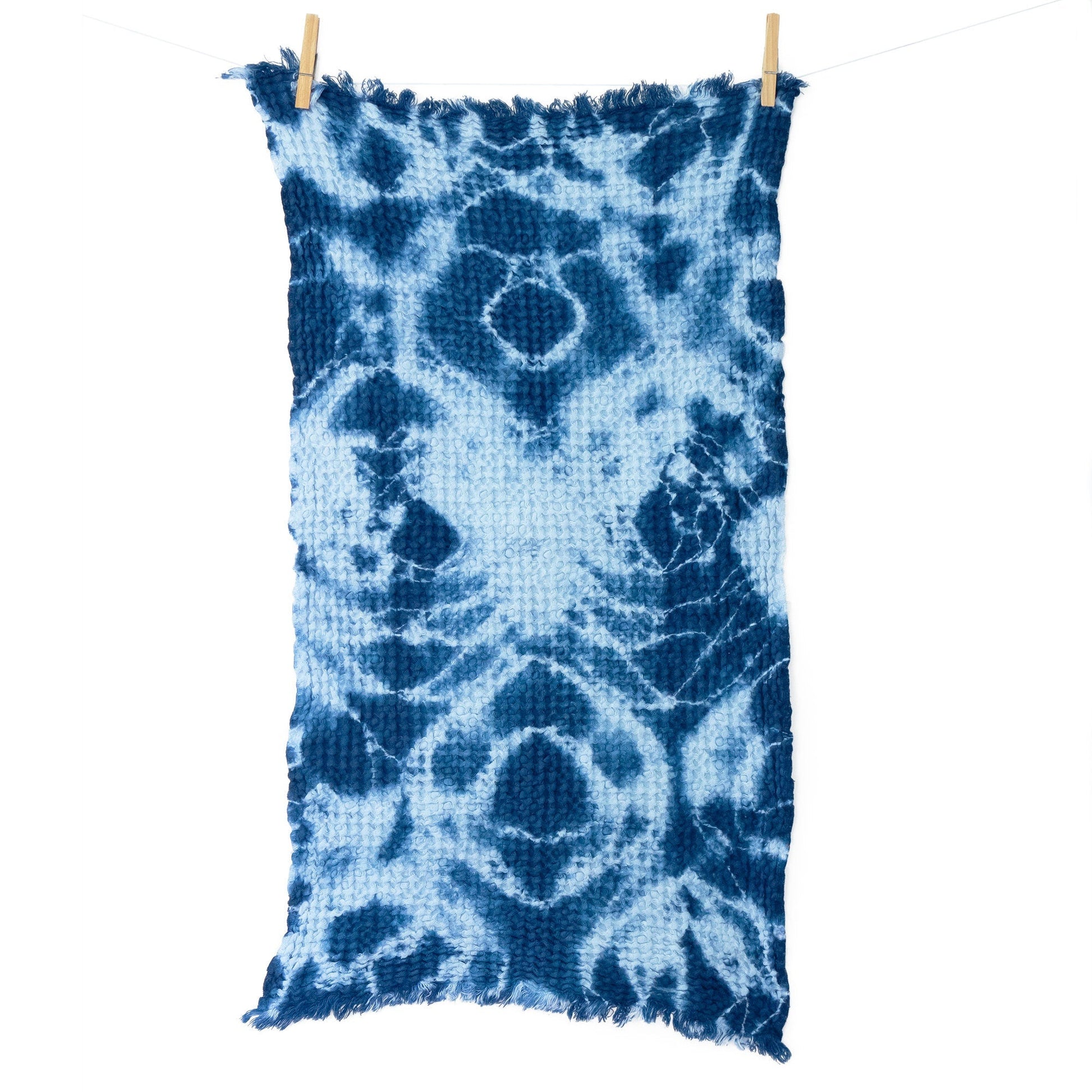 Cozy Waffle Bath Towels in Indigo Shibori - Sherri O Designs