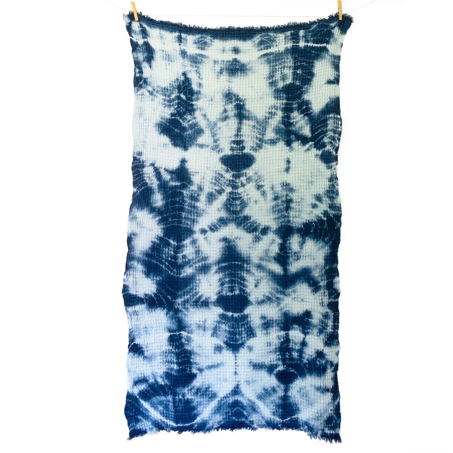 Cozy Waffle Bath Towels in Indigo Shibori - Sherri O Designs