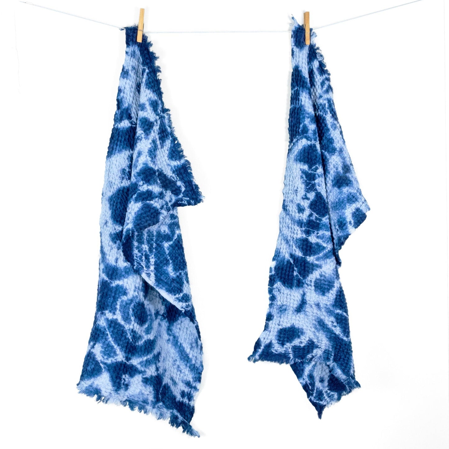 Cozy Waffle Bath Towels in Indigo Shibori - Sherri O Designs