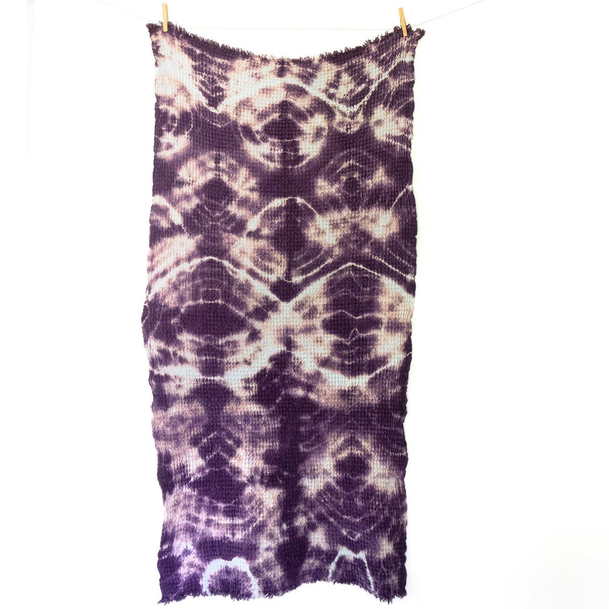 Cozy Waffle Bath Towels in Purple Shibori - Sherri O Designs