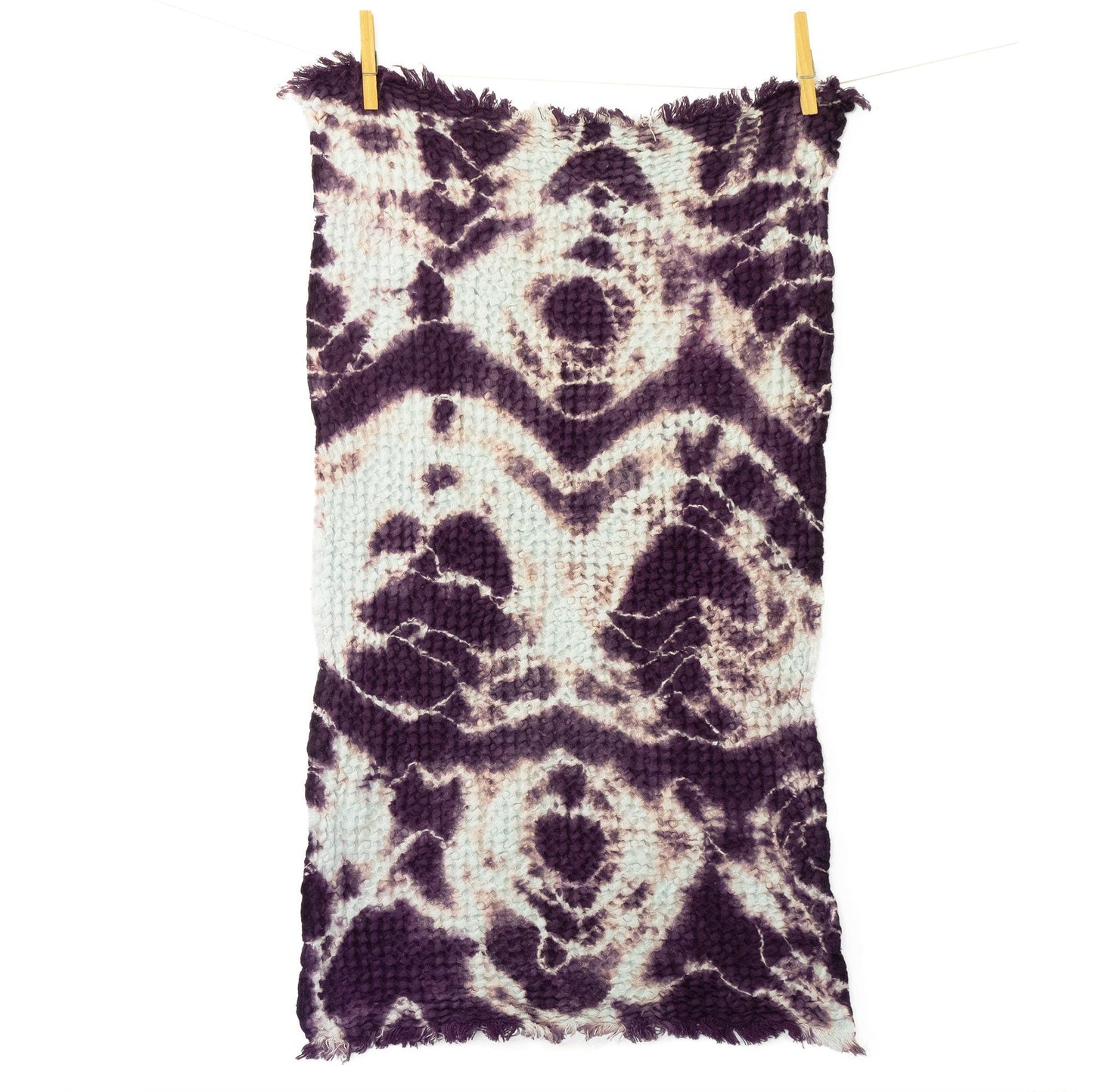 Cozy Waffle Bath Towels in Purple Shibori - Sherri O Designs