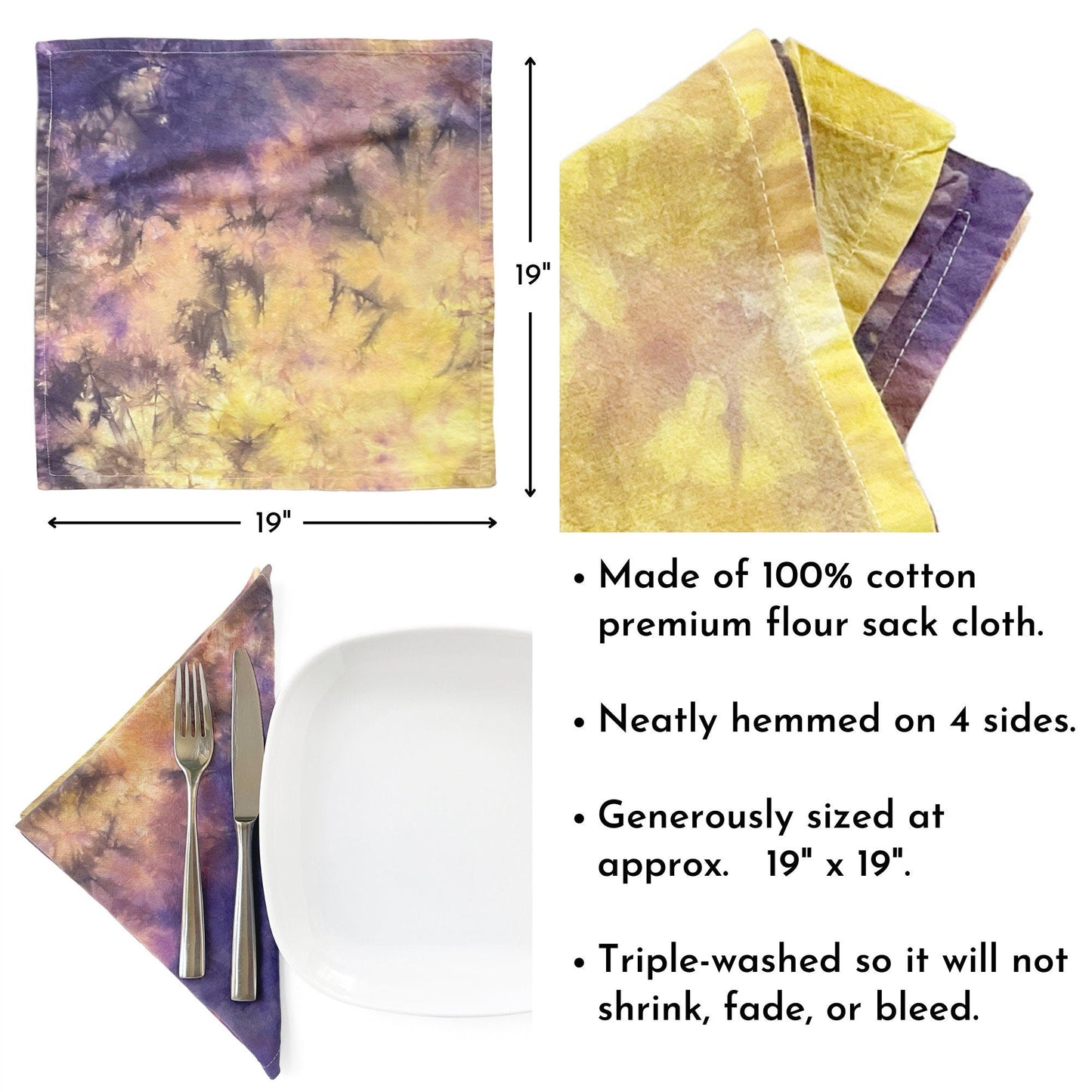 Flour Sack Napkins in Sunset Shades - Sherri O Designs