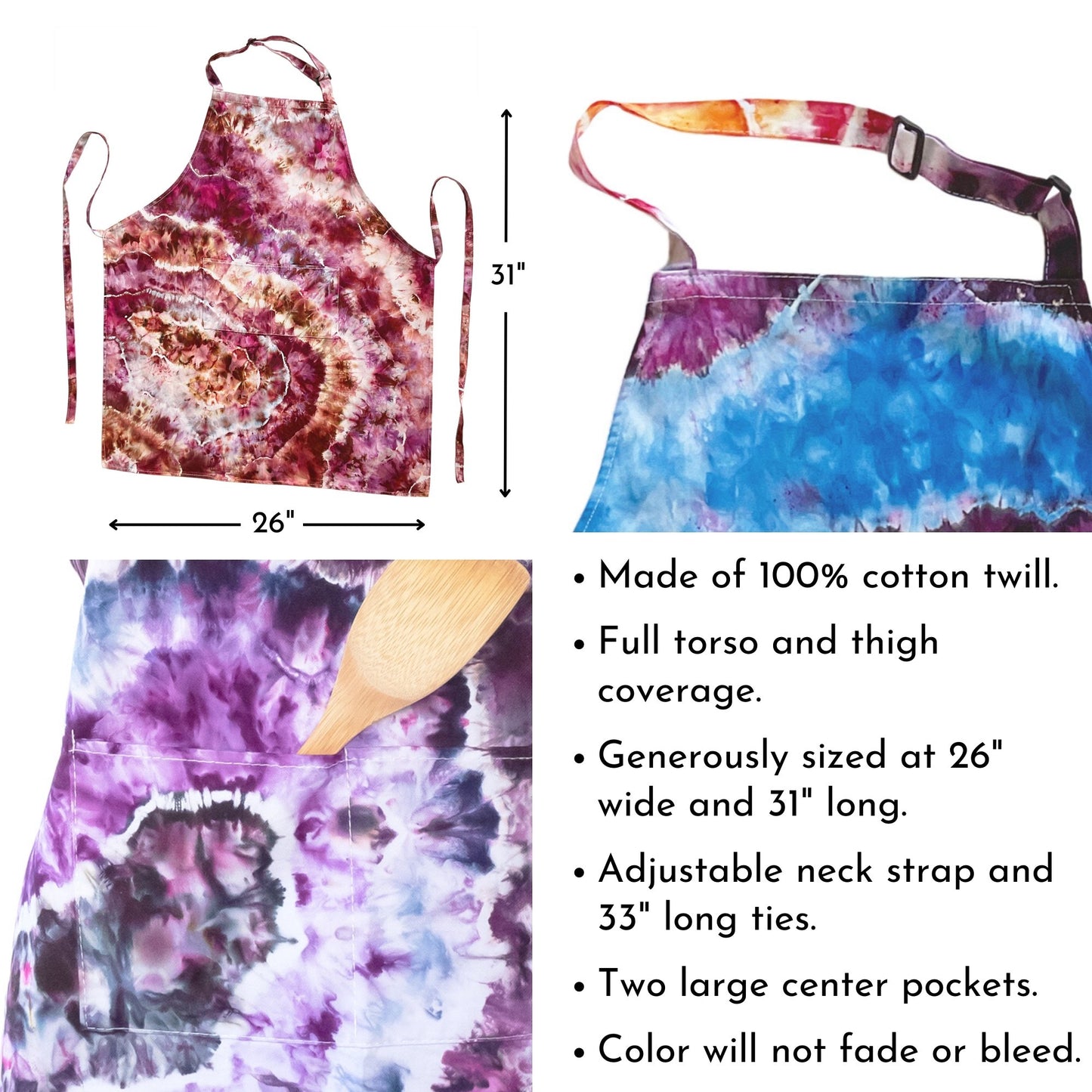 Geode Tie Dye Apron - Sherri O Designs