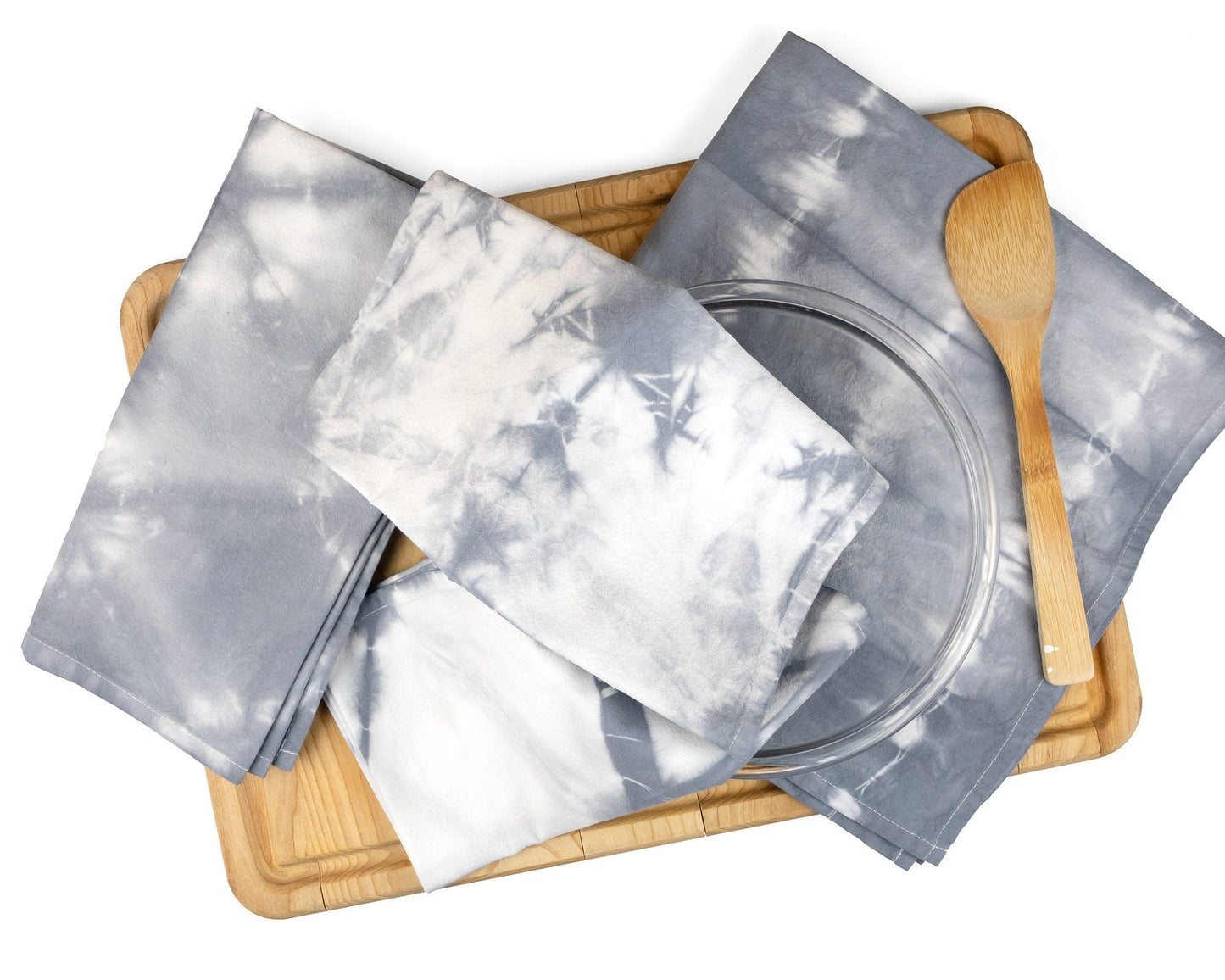 Grey Shibori Flour Sack Tea Towels - Sherri O Designs