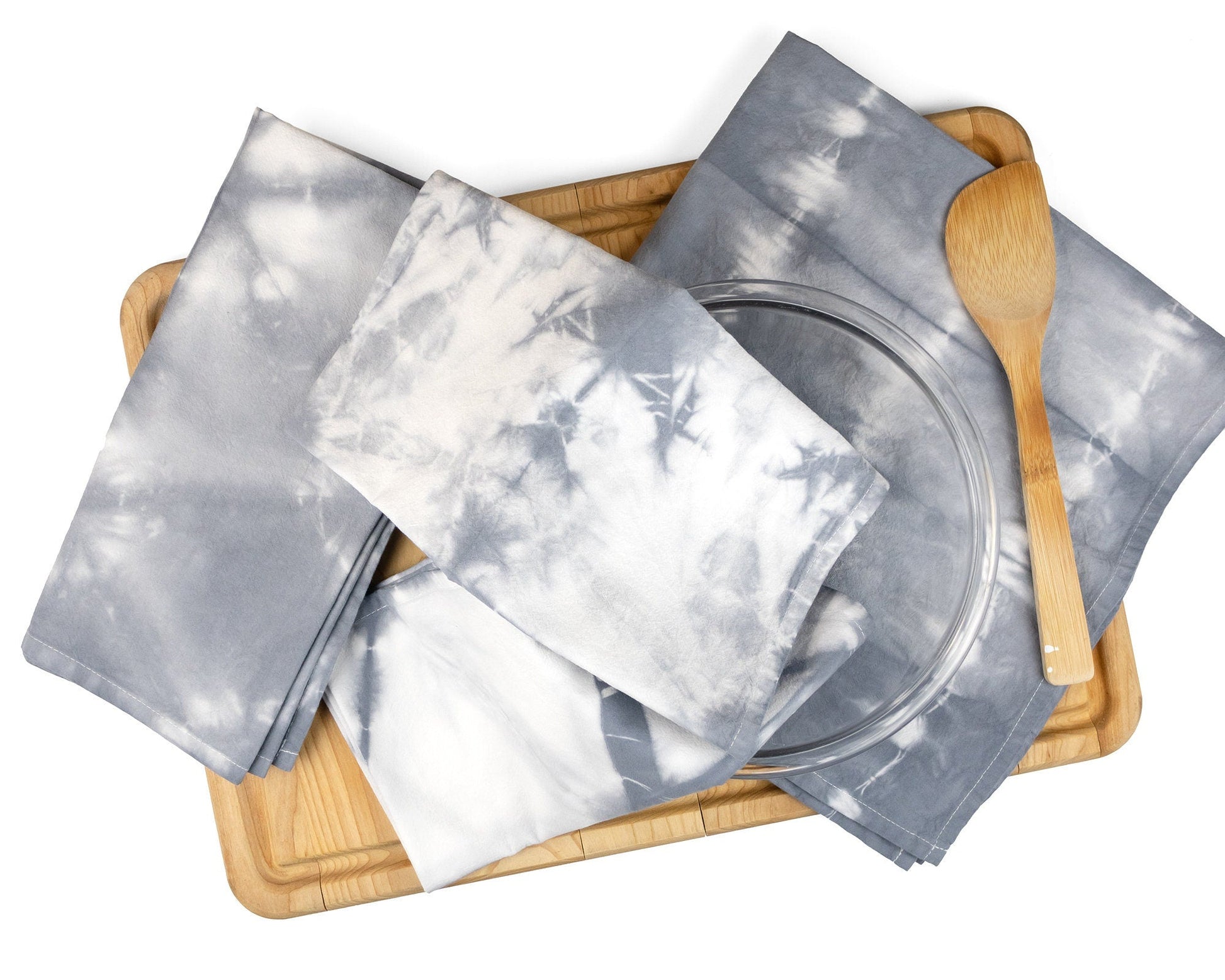 Grey Shibori Flour Sack Tea Towels - Sherri O Designs