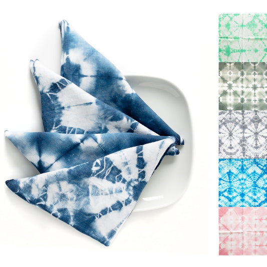 Linen Shibori-dyed Napkins, Set of 4 - Sherri O Designs