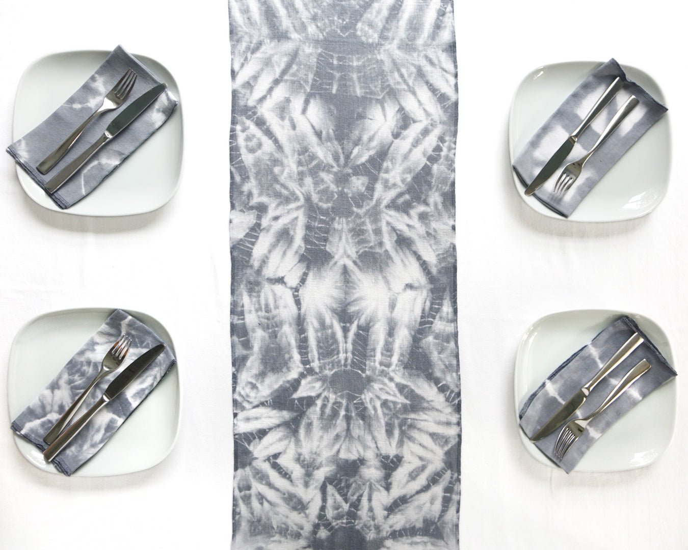 Linen Spiderweb Shibori Table Runner - Sherri O Designs