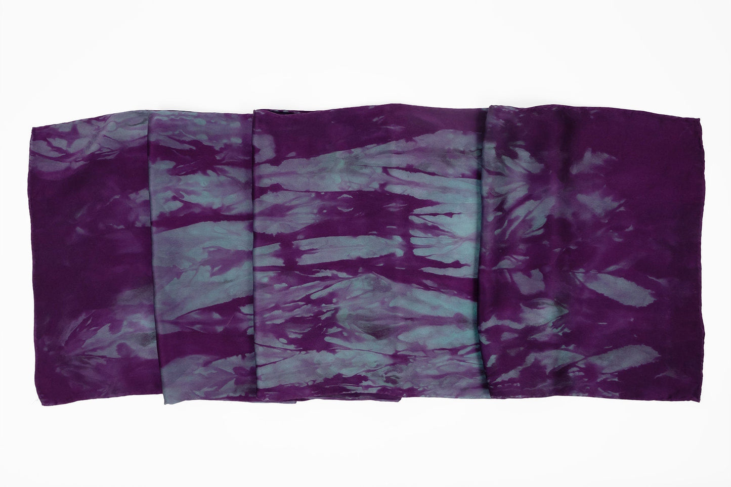 Purple and Cyan Silk Scarf - Sherri O Designs