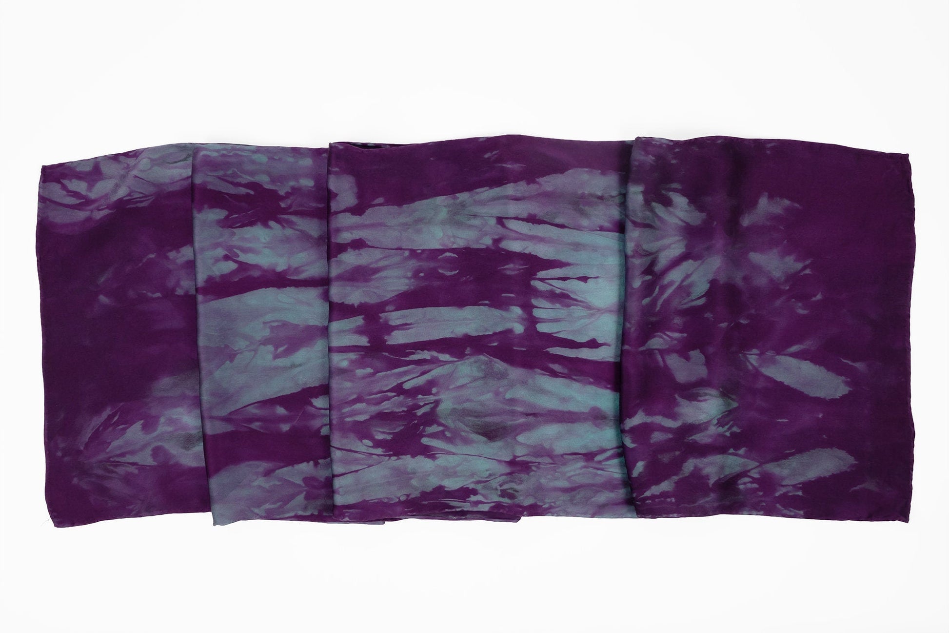 Purple and Cyan Silk Scarf - Sherri O Designs