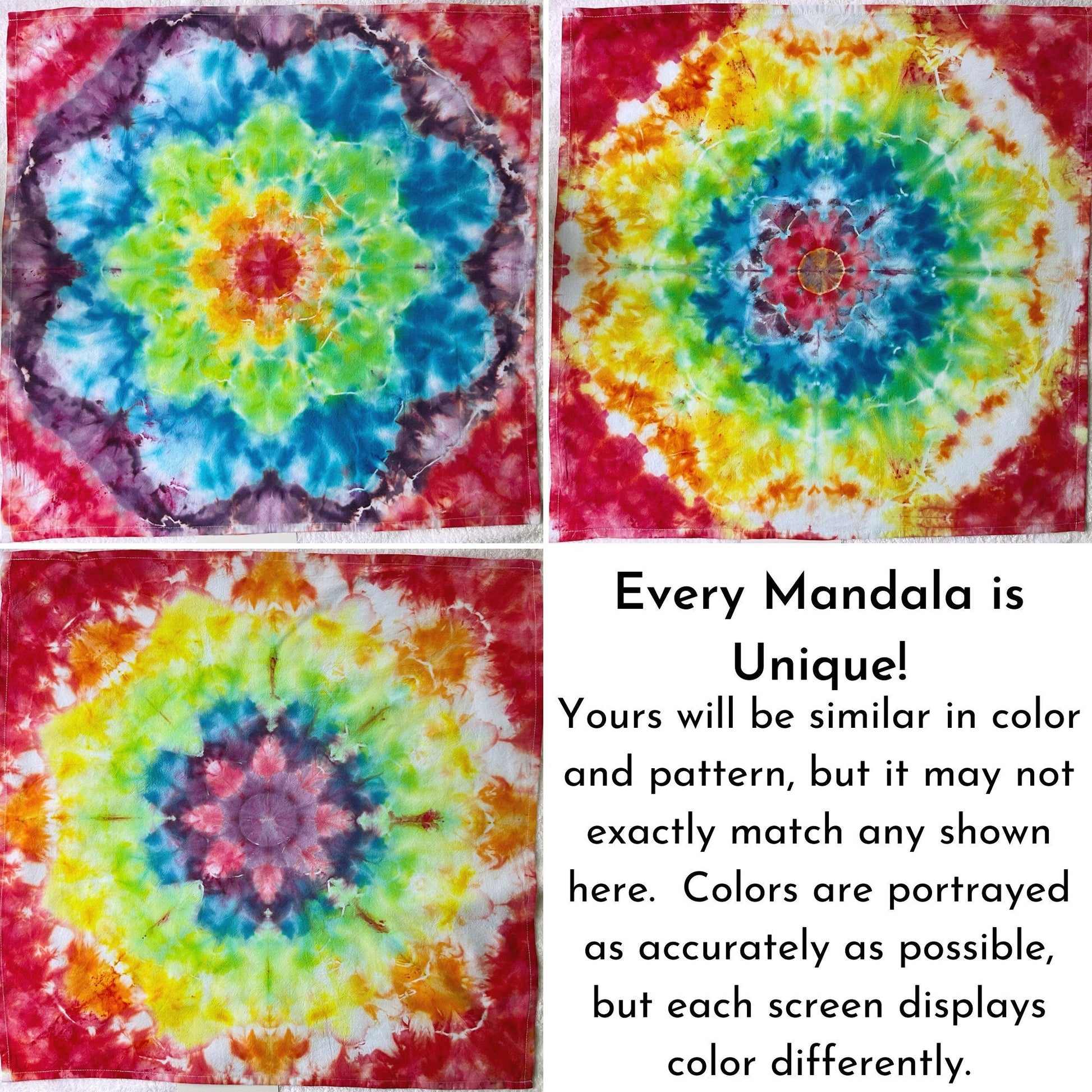 Rainbow Tie Dye Flour Sack TeaTowels - Sherri O Designs