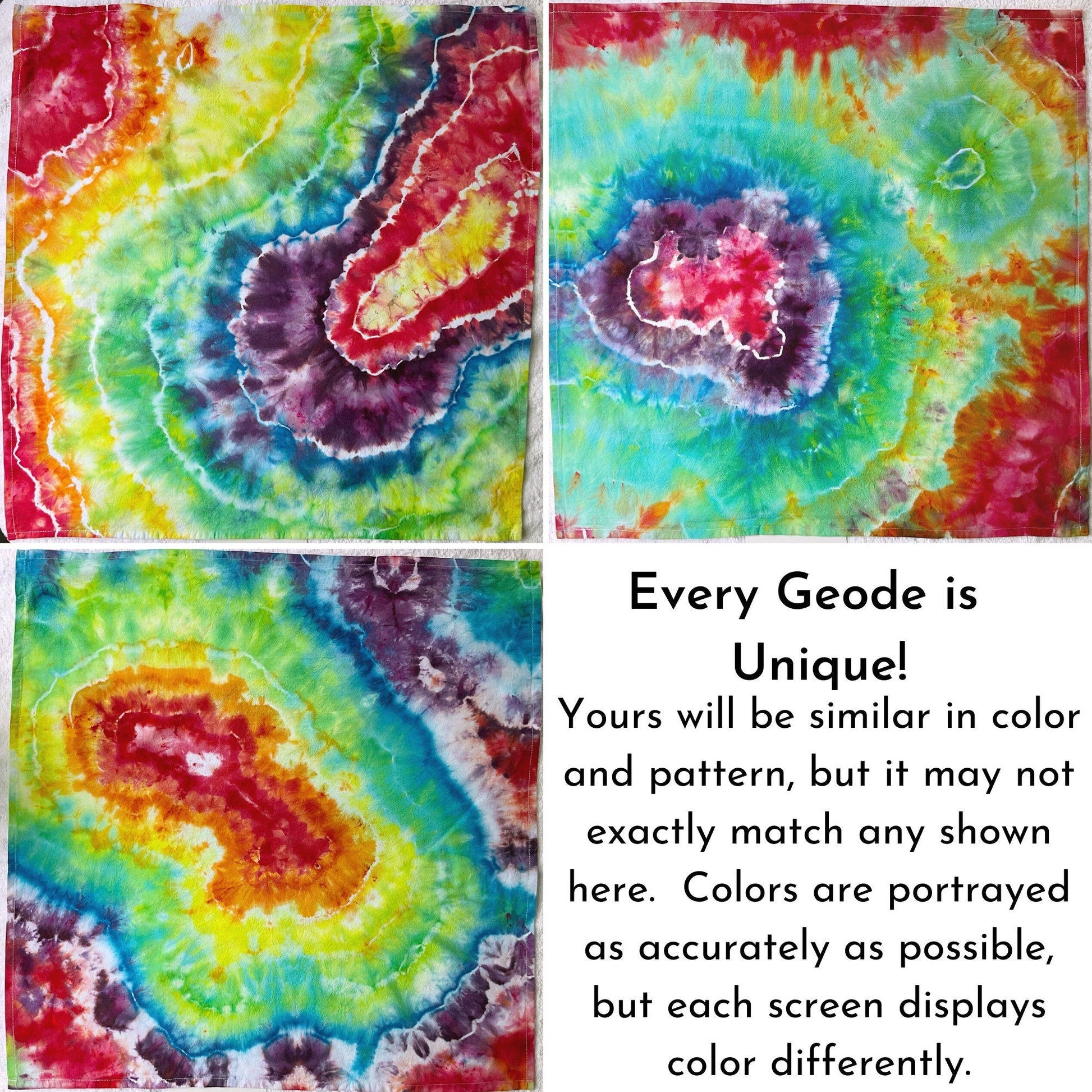 Rainbow Tie Dye Flour Sack TeaTowels - Sherri O Designs