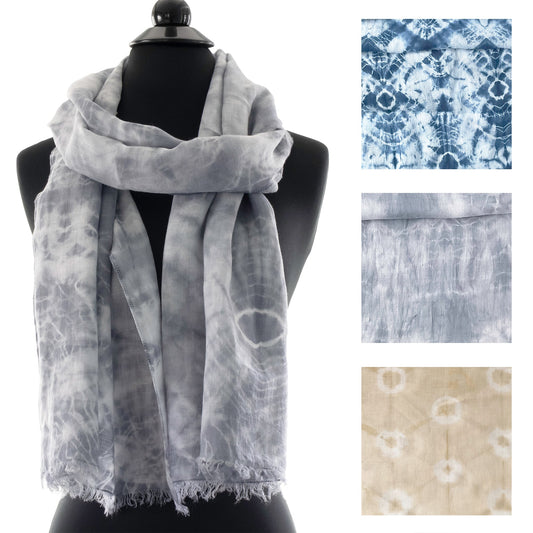 Shibori Dyed Lightweight Linen Scarf - Sherri O Designs