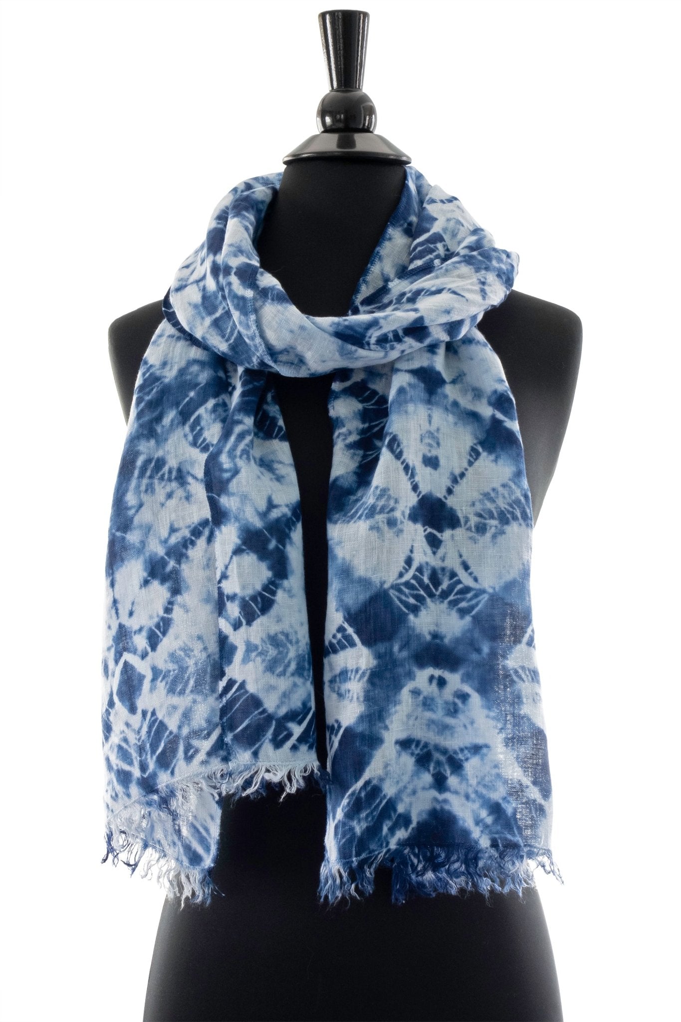 Shibori Dyed Lightweight Linen Scarf - Sherri O Designs
