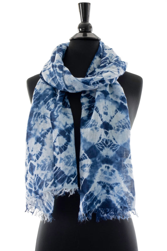 Shibori Dyed Lightweight Linen Scarf - Sherri O Designs