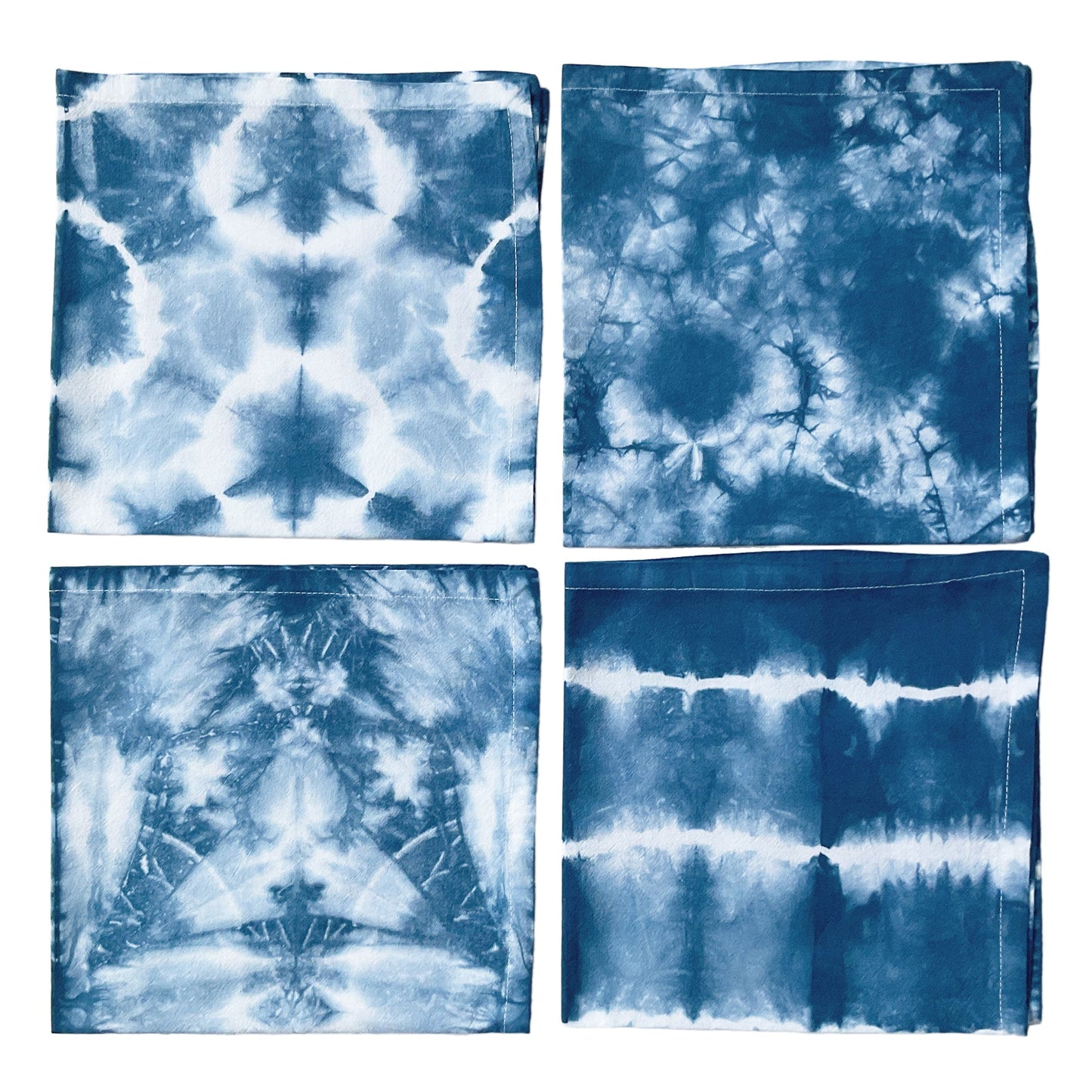 Shibori Tie Dye Flour Sack Napkins - Sherri O Designs