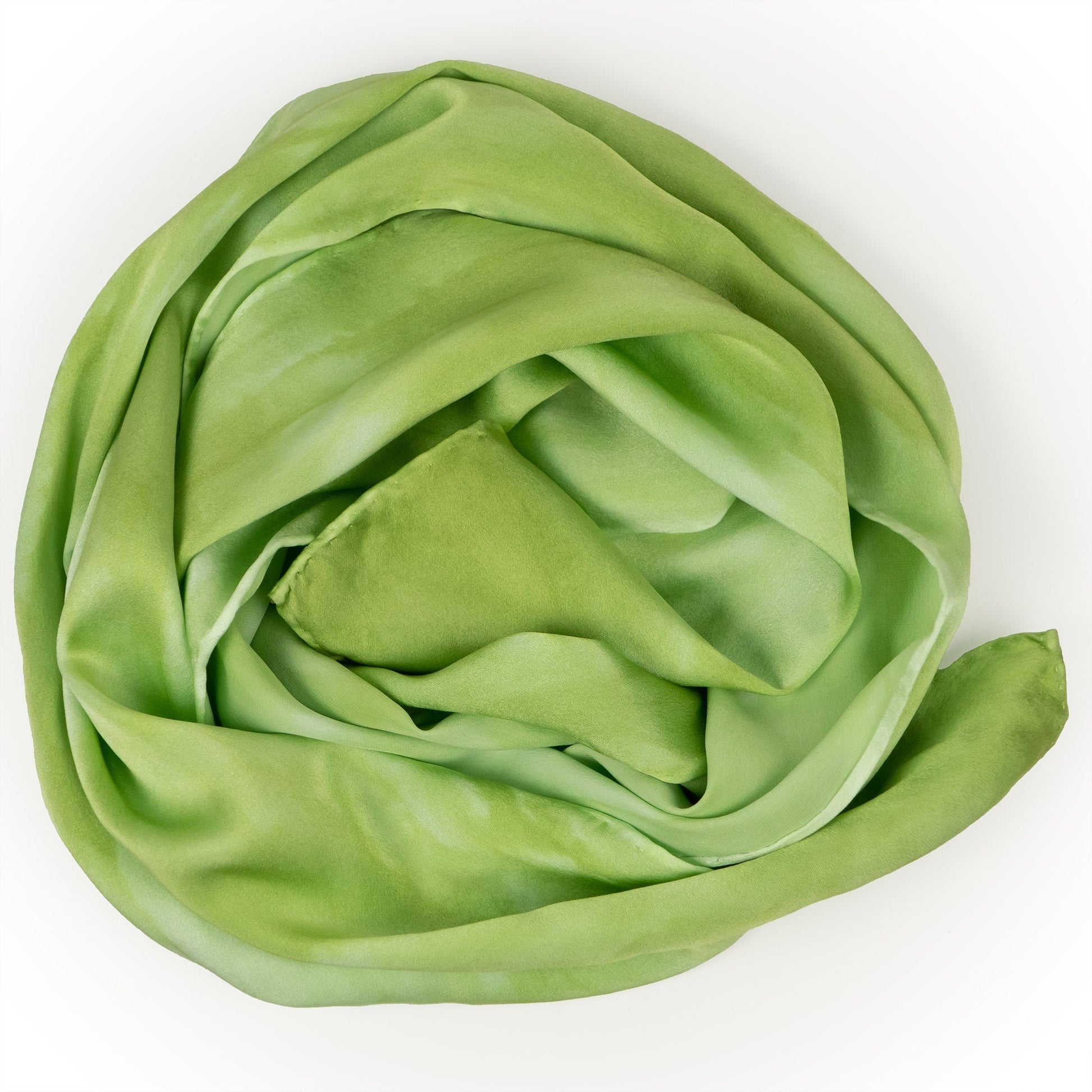 Spring Green Silk Charmeuse Scarf - Sherri O Designs