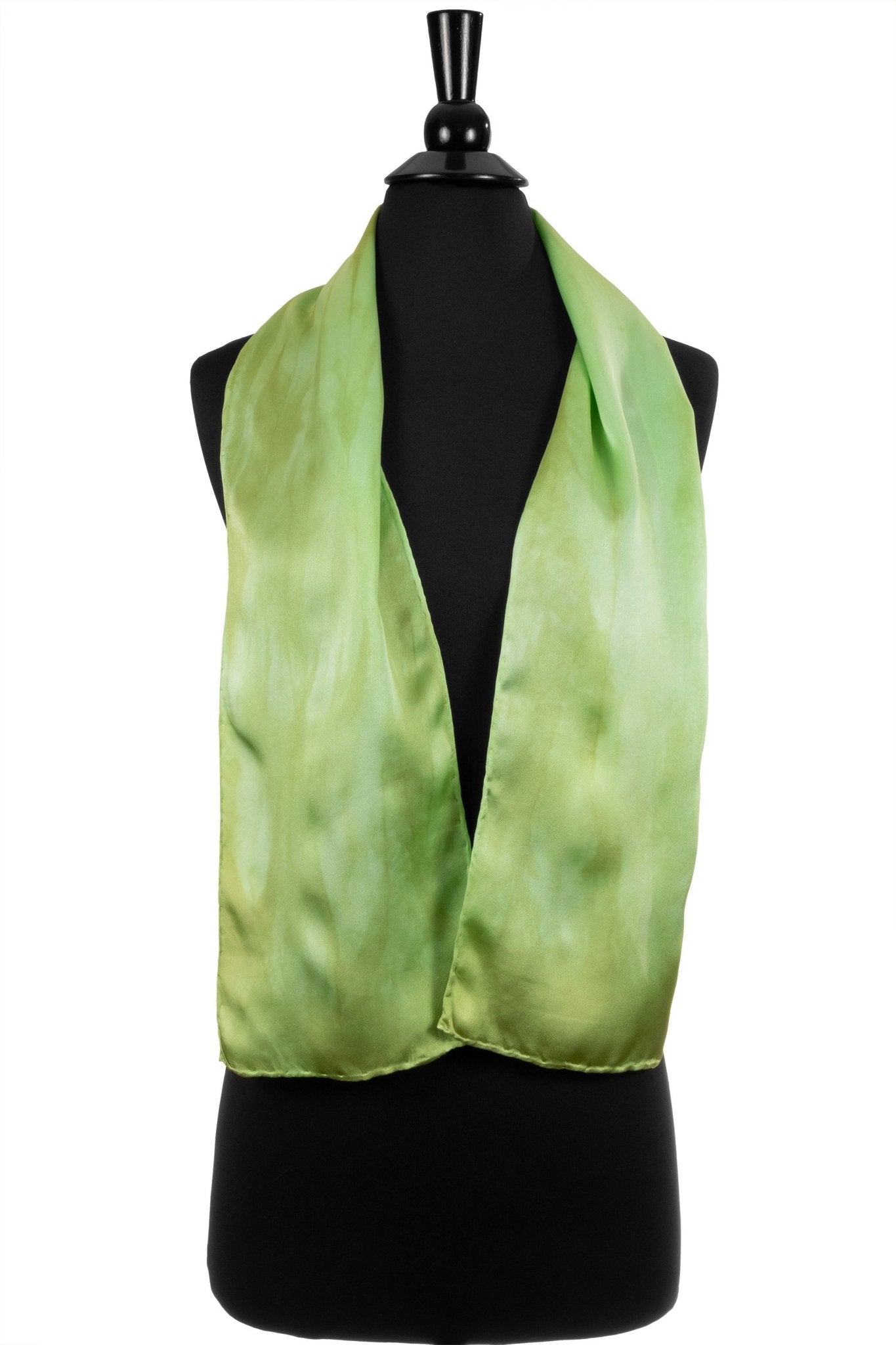 Spring Green Silk Charmeuse Scarf - Sherri O Designs