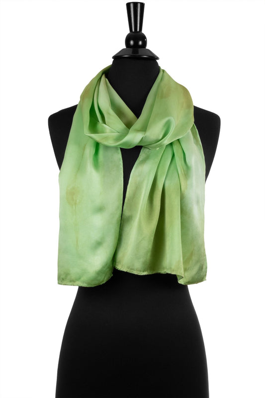 Spring Green Silk Charmeuse Scarf - Sherri O Designs