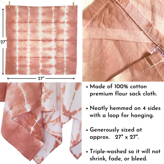 Terracotta Shibori Flour Sack Tea Towels - Sherri O Designs