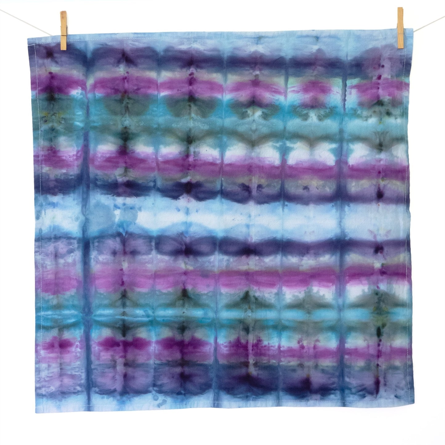 Tie Dye Flour Sack Tea Towel in Blue and Purple - Sherri O Designs