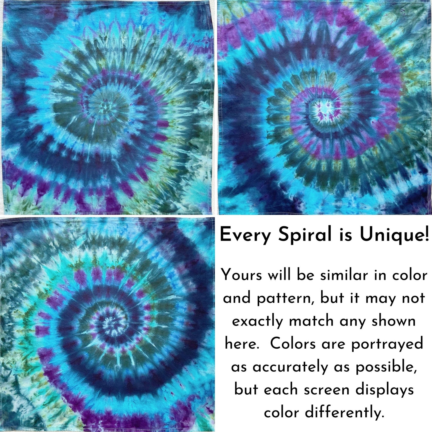 Tie Dye Flour Sack Tea Towel in Blue and Purple - Sherri O Designs