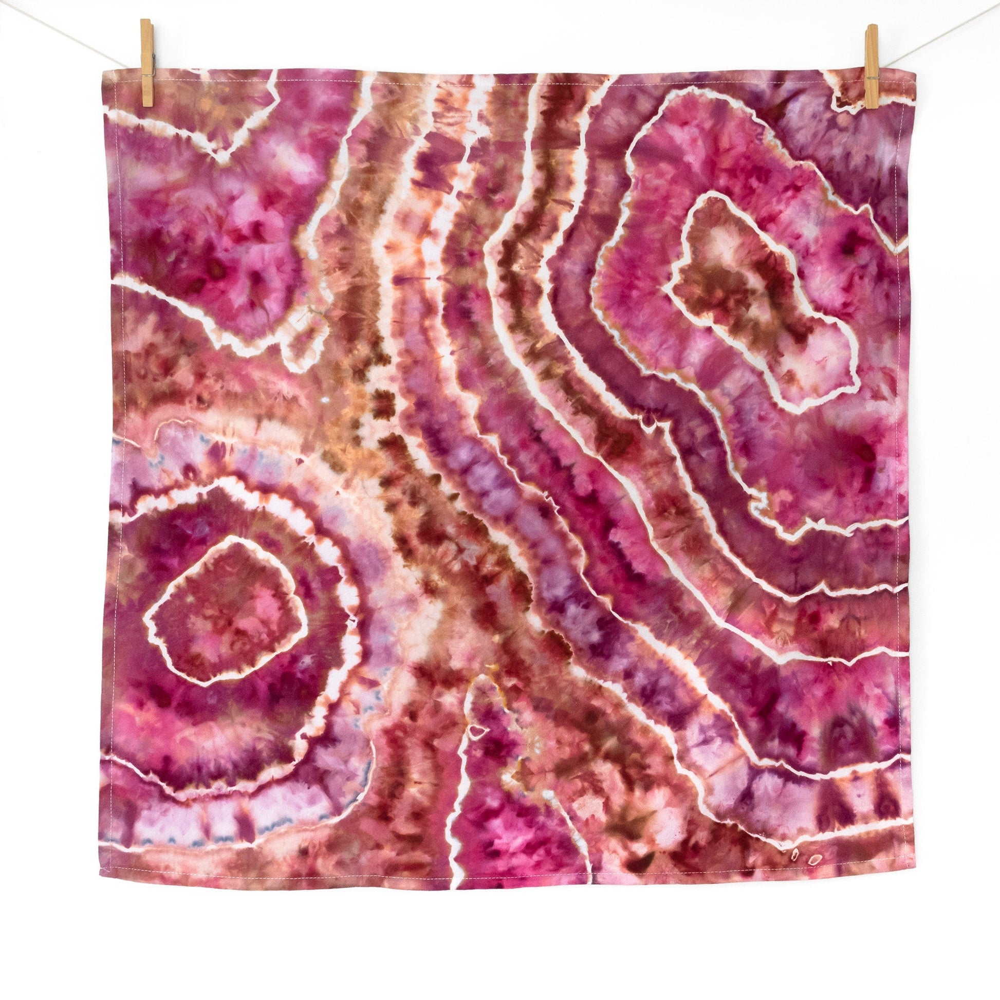 Tie Dye Flour Sack Tea Towel in Red Pink and Orange - Sherri O Designs