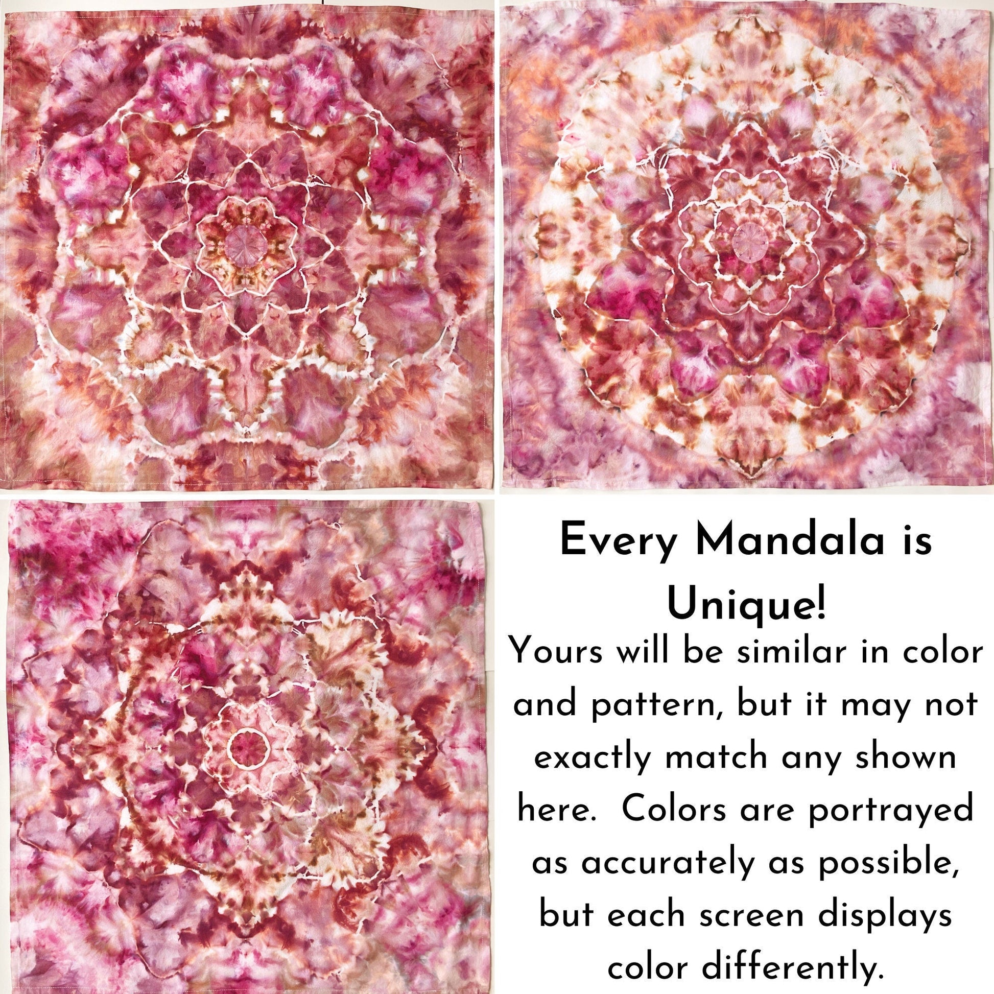 Tie Dye Flour Sack Tea Towel in Red Pink and Orange - Sherri O Designs