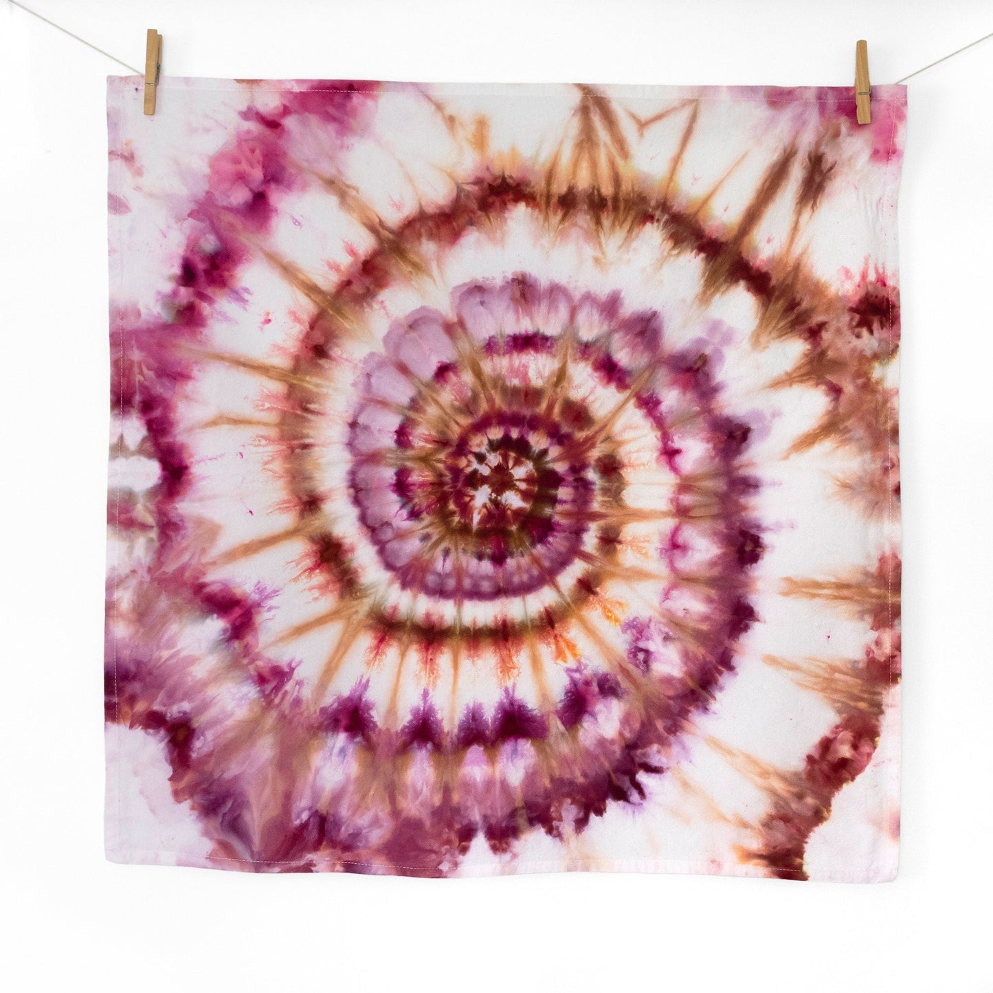 Tie Dye Flour Sack Tea Towel in Red Pink and Orange - Sherri O Designs