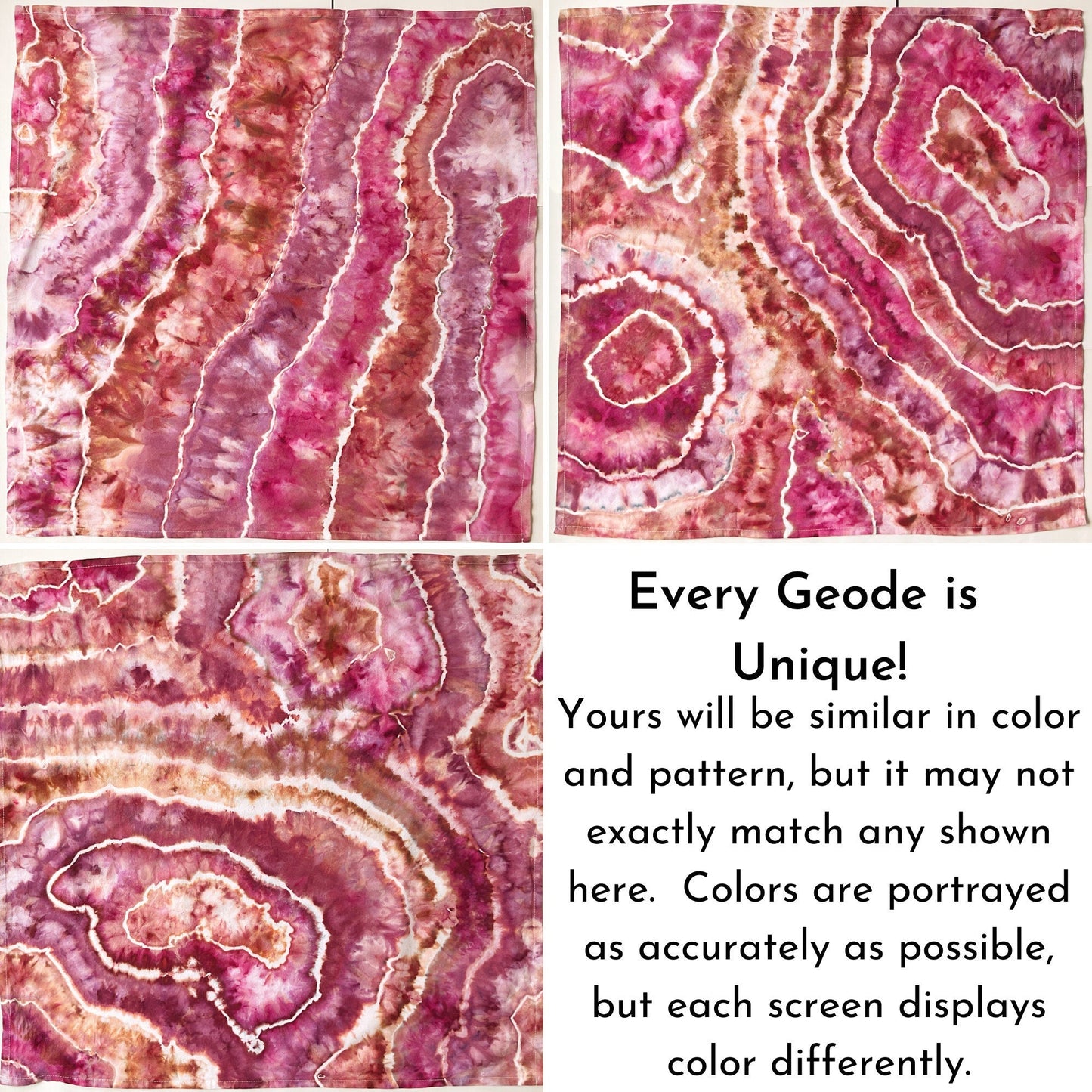 Tie Dye Flour Sack Tea Towel in Red Pink and Orange - Sherri O Designs
