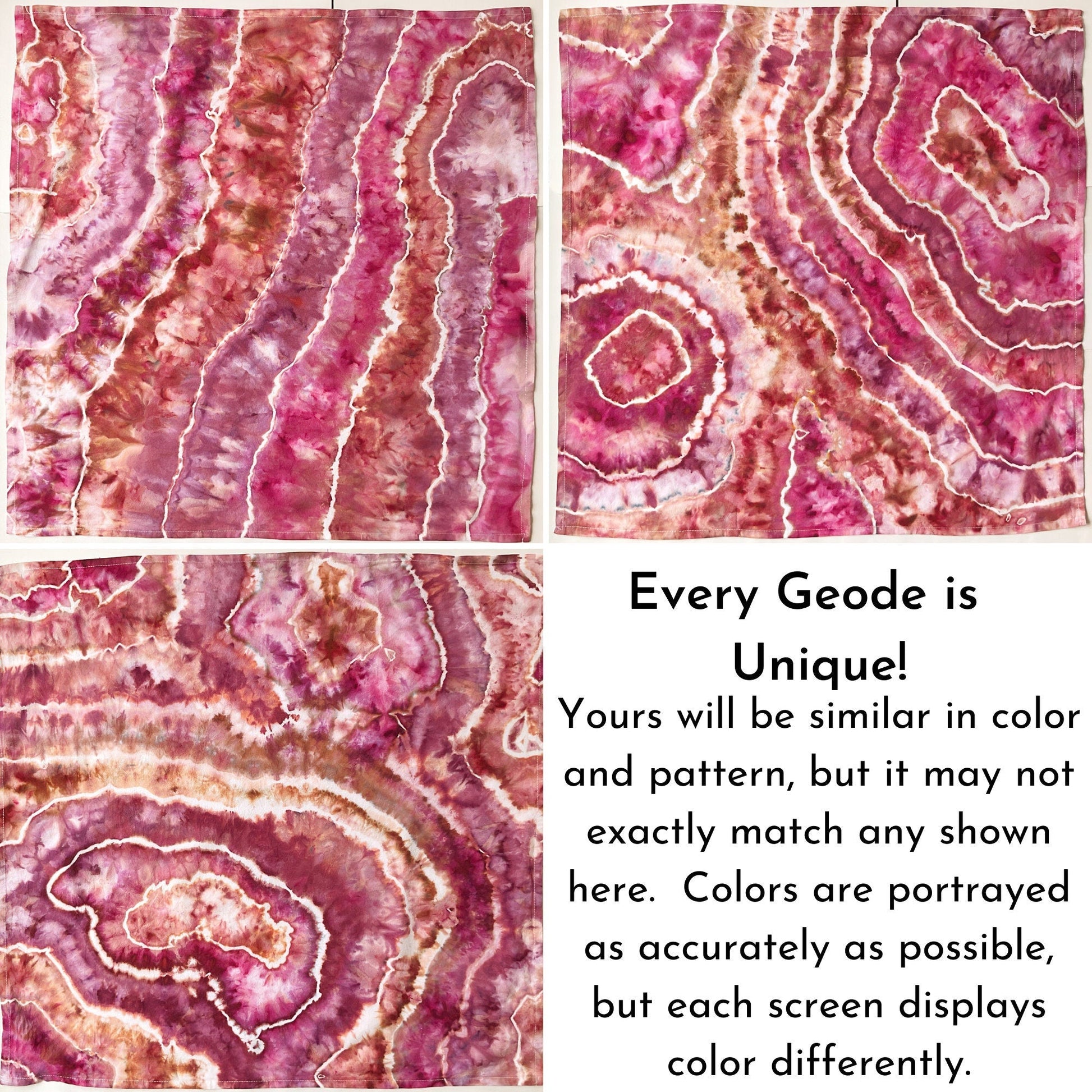 Tie Dye Flour Sack Tea Towel in Red Pink and Orange - Sherri O Designs