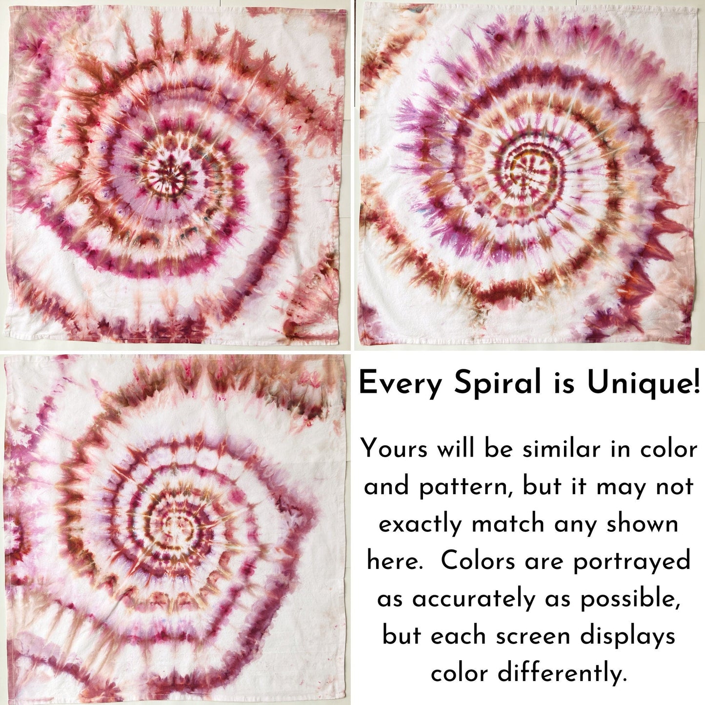 Tie Dye Flour Sack Tea Towel in Red Pink and Orange - Sherri O Designs