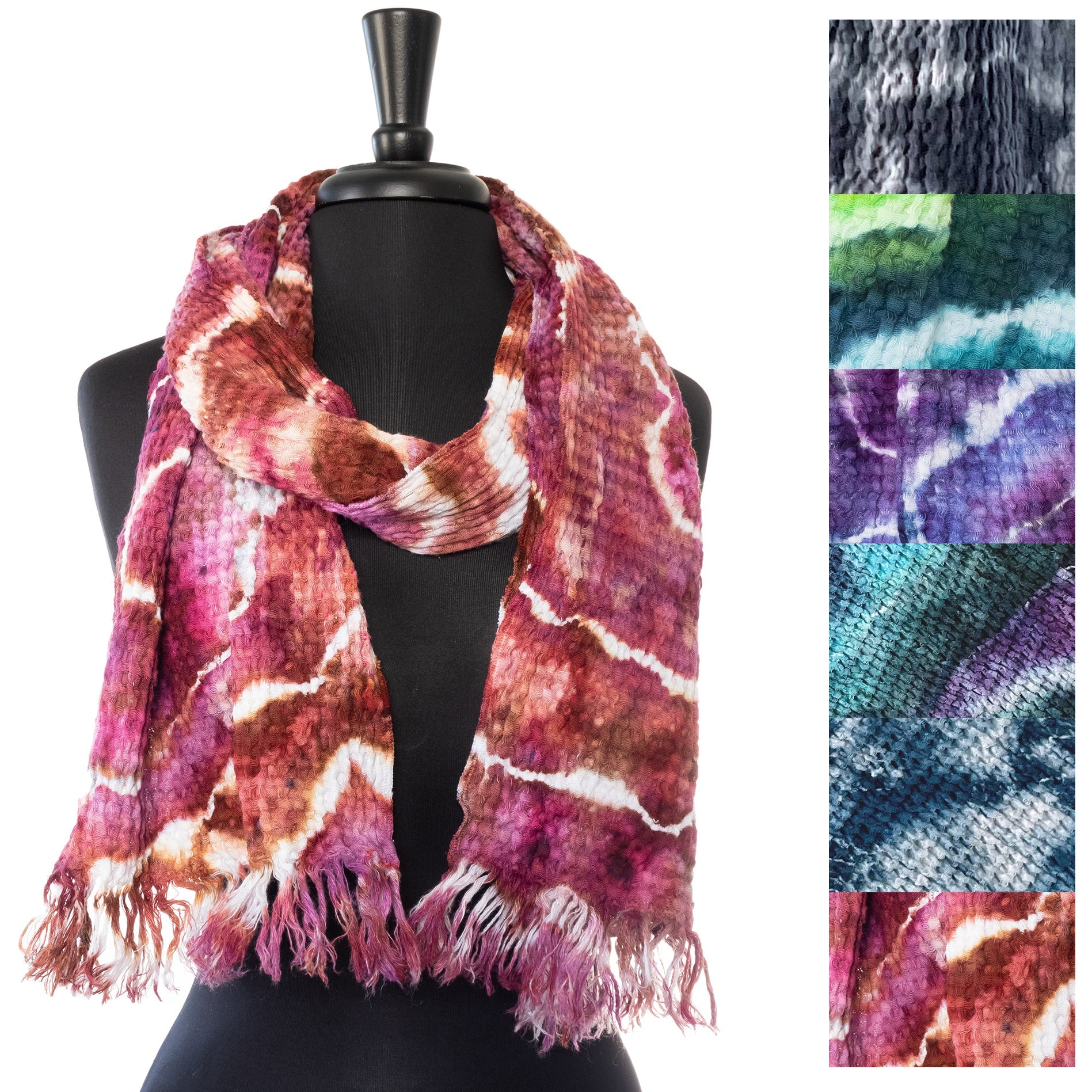 Tie Dye Waffle Weave Scarf - Sherri O Designs