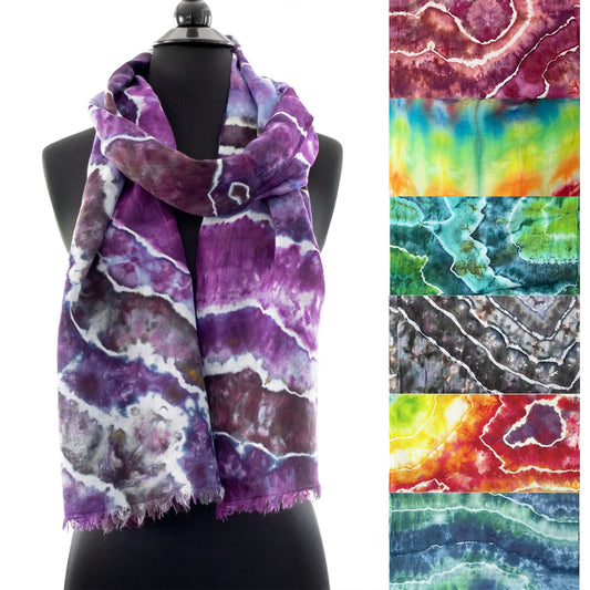 Tie Dyed Lightweight Linen Scarf - Sherri O Designs