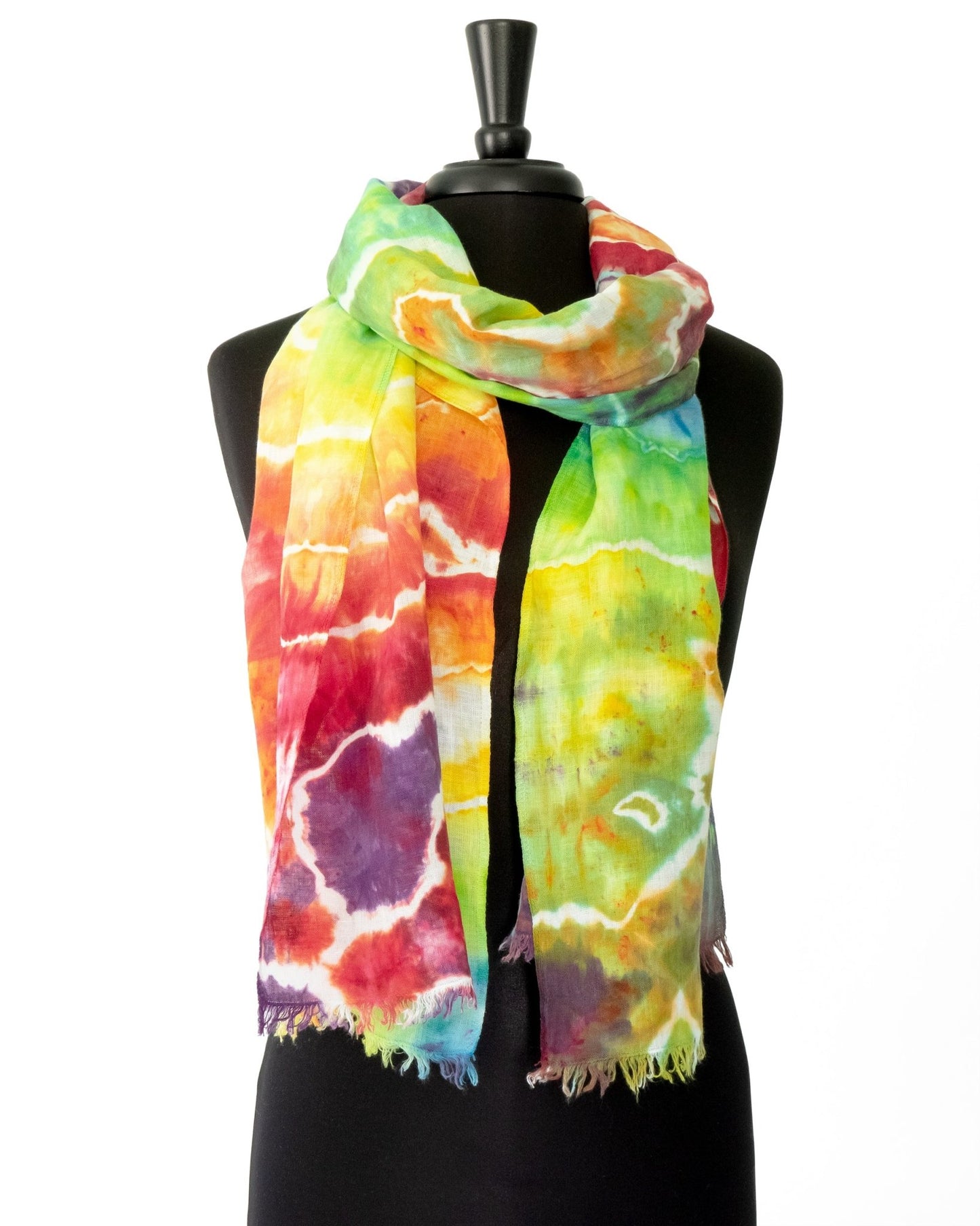 Tie Dyed Lightweight Linen Scarf - Sherri O Designs