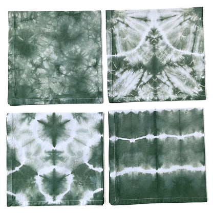 Cotton Dinner Napkins in Shibori Patterns