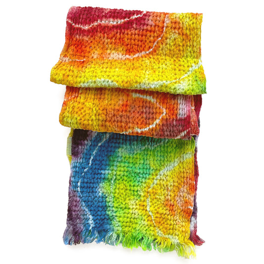 Tie Dye Waffle Weave Scarf