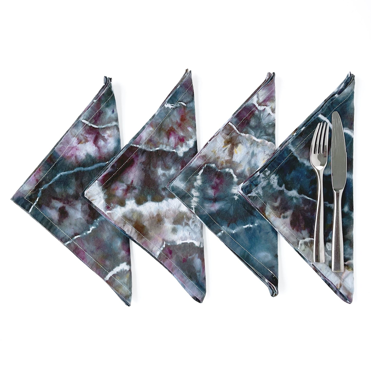 Cotton Dinner Napkins in Grey Tie Dye - Sherri O Designs