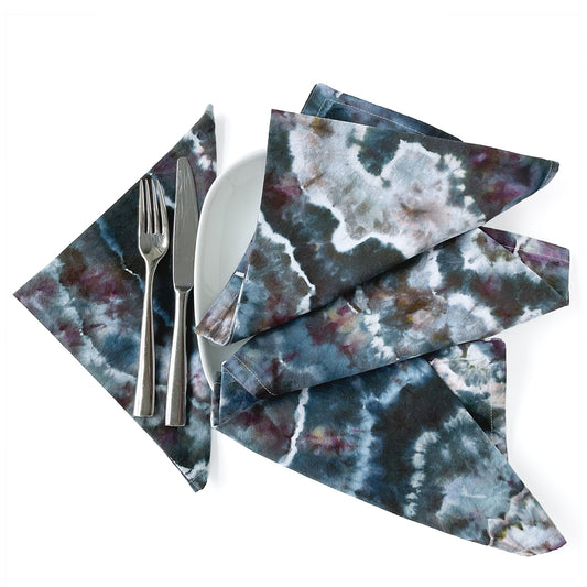 Cotton Dinner Napkins in Grey Tie Dye - Sherri O Designs