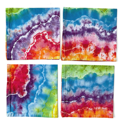 Cotton Dinner Napkins in Rainbow Tie Dye - Sherri O Designs