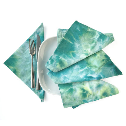 Cotton Dinner Napkins Soft Greens and Blues - Sherri O Designs