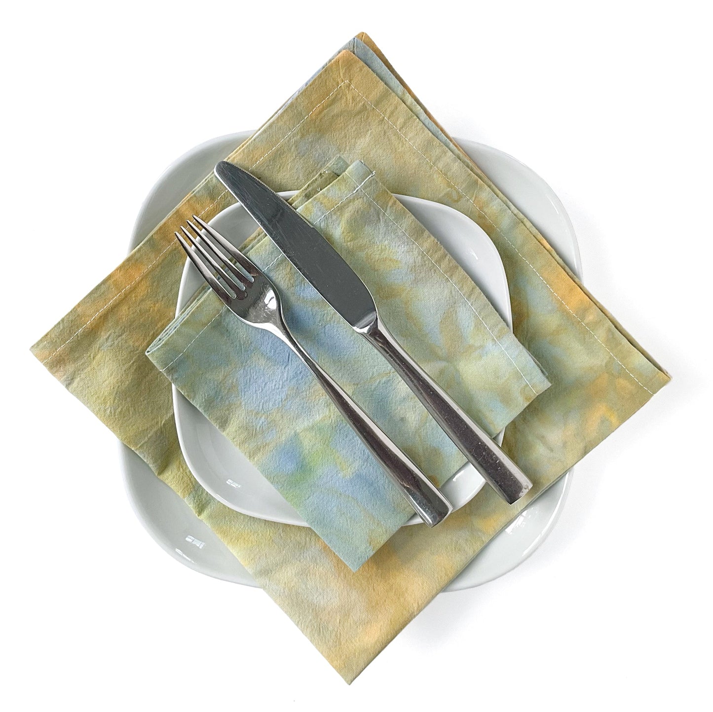 Cotton Dinner Napkins Soft Yellows and Greens - Sherri O Designs